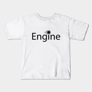 Engine typography design Kids T-Shirt